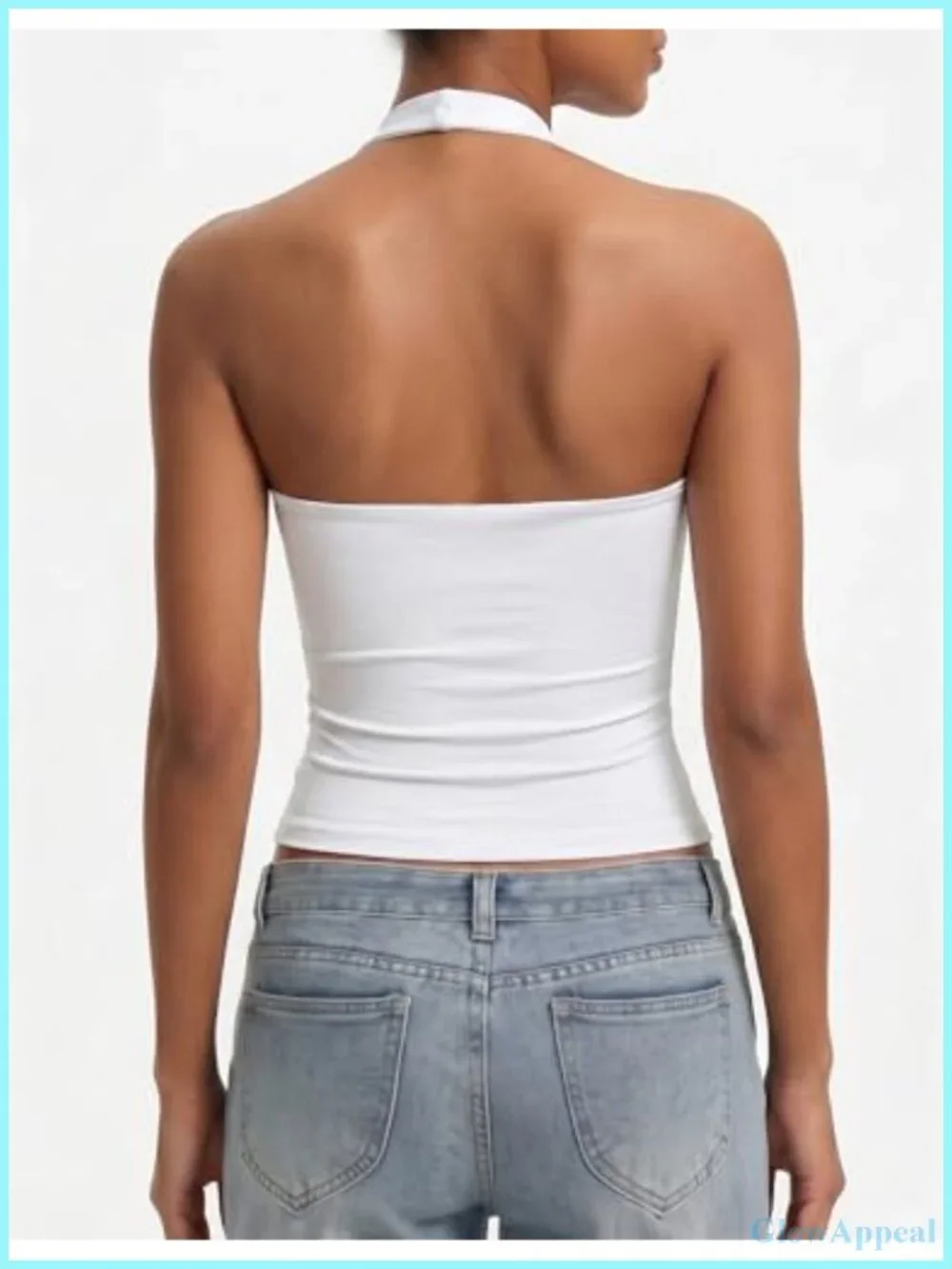 Double Lined Halter Tank Top Ruched Fitted Backless Going Out Top Sexy Cute Y2k